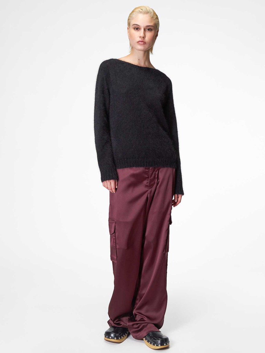 Donna ROBERTO COLLINA Maglieria E Top | Maglia Comfy In Angora Nero