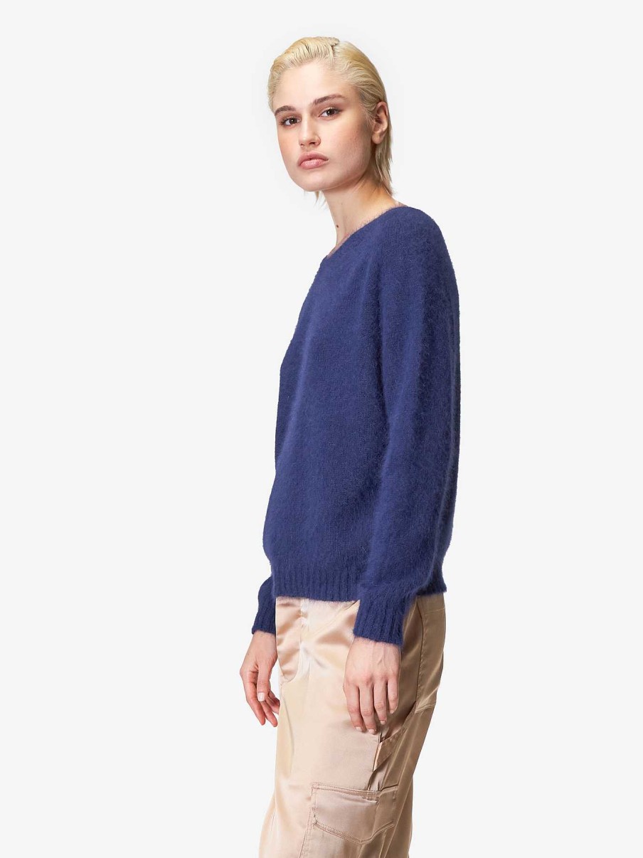 Donna ROBERTO COLLINA Maglieria E Top | Maglia Comfy In Angora Navy