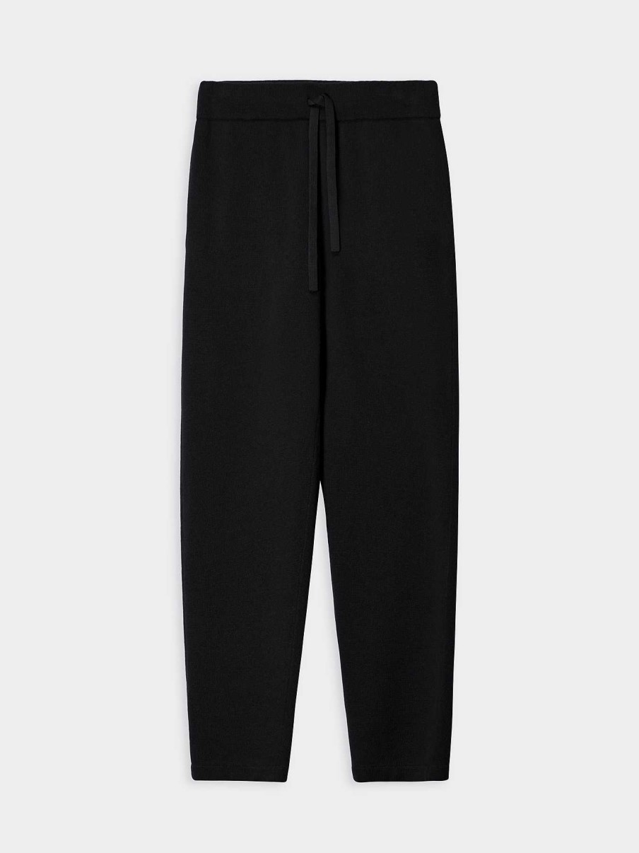 Uomo ROBERTO COLLINA Pantaloni | Joggers In Lana E Cashmere Nero