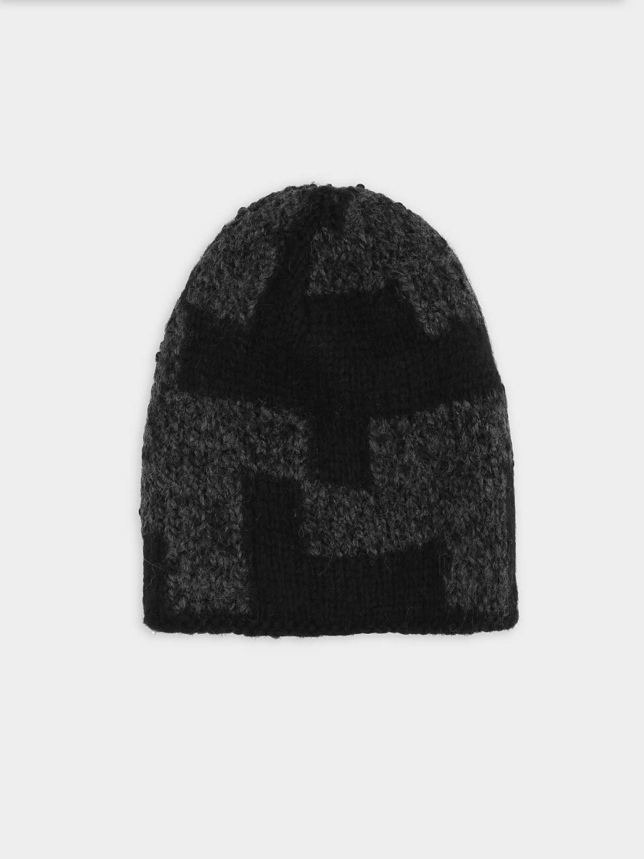 Accessori ROBERTO COLLINA | Beanie Con Intarsio Bicolore Nero