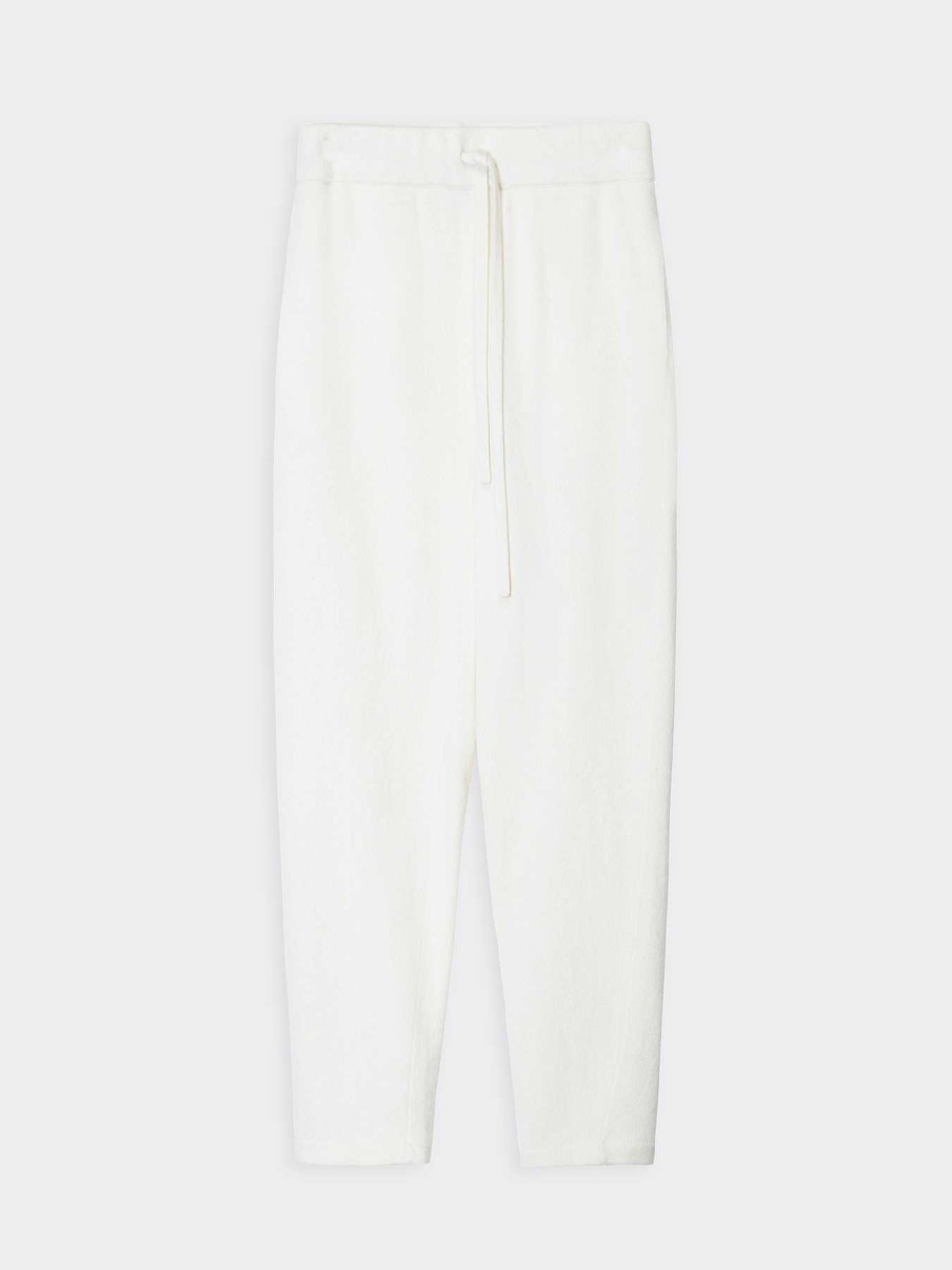 Uomo ROBERTO COLLINA Pantaloni | Joggers In Lana E Cashmere Bianco