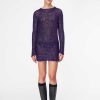 Donna ROBERTO COLLINA Abiti | Minidress In Maglia Con Paillettes Viola