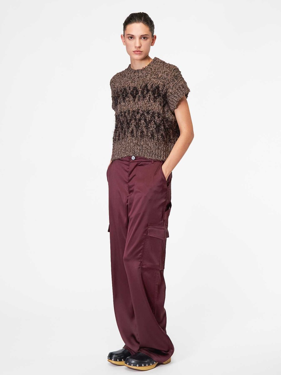 Donna ROBERTO COLLINA Maglieria E Top | Slipover Jacquard Moro