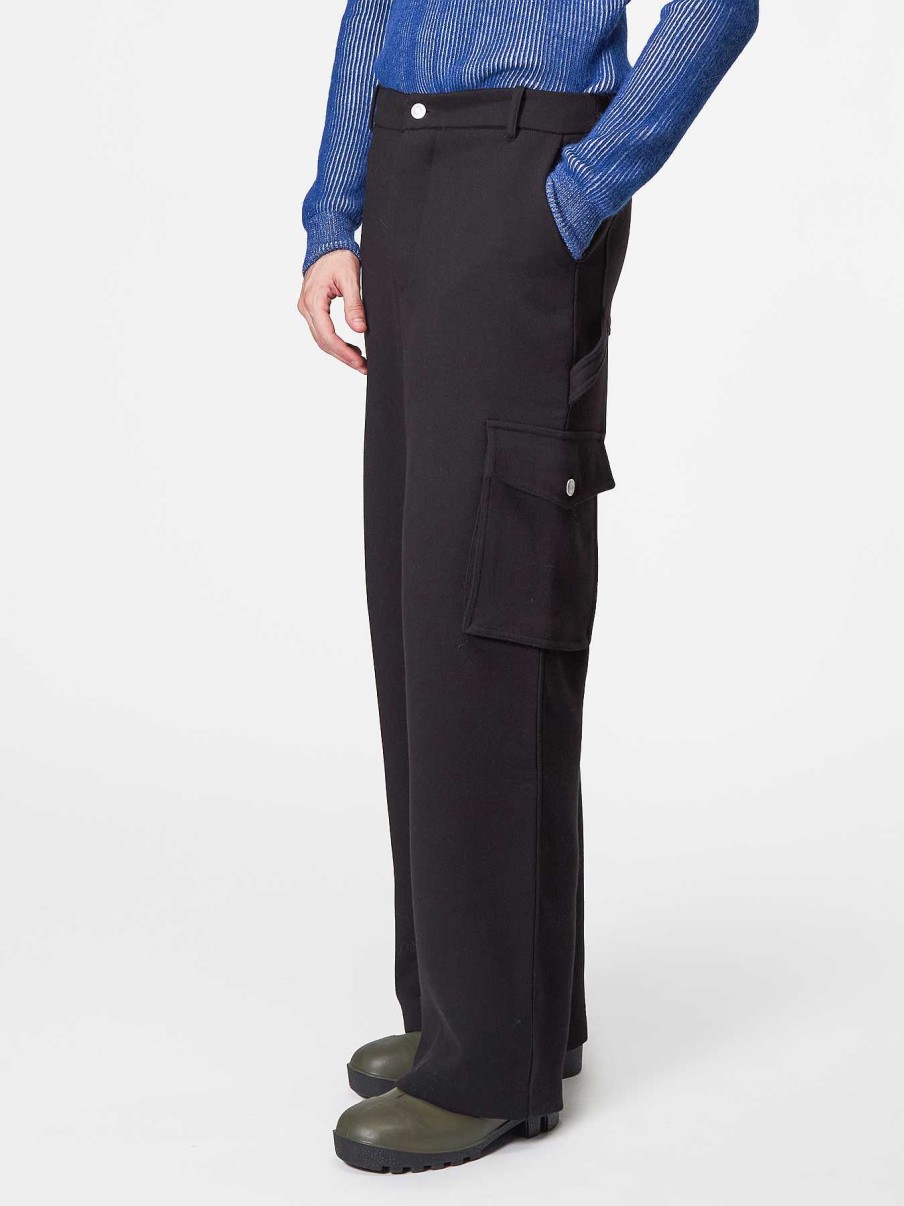 Uomo ROBERTO COLLINA Pantaloni | Pantalone Cargo Nero