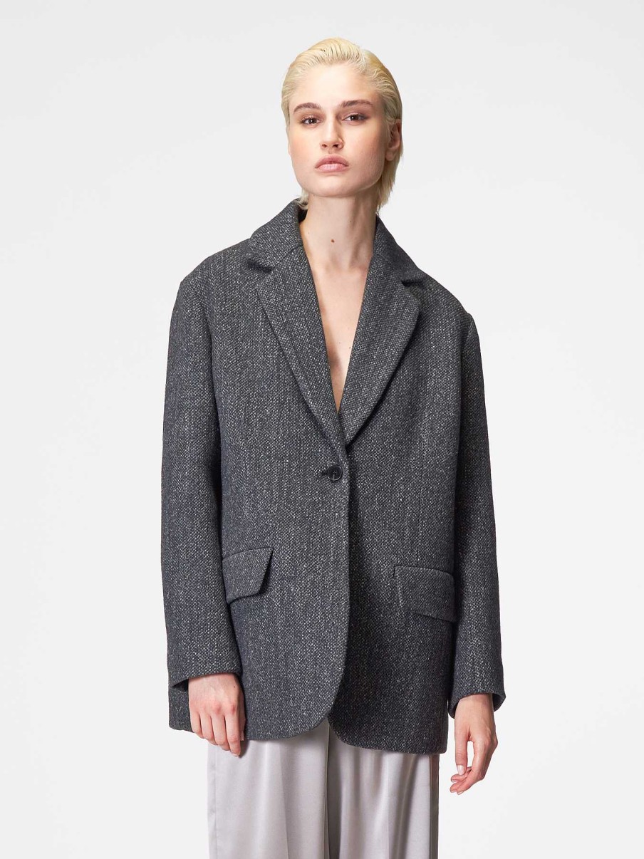 Donna ROBERTO COLLINA Cardigan, Giacche E Cappotti | Giacca Monopetto Antracite