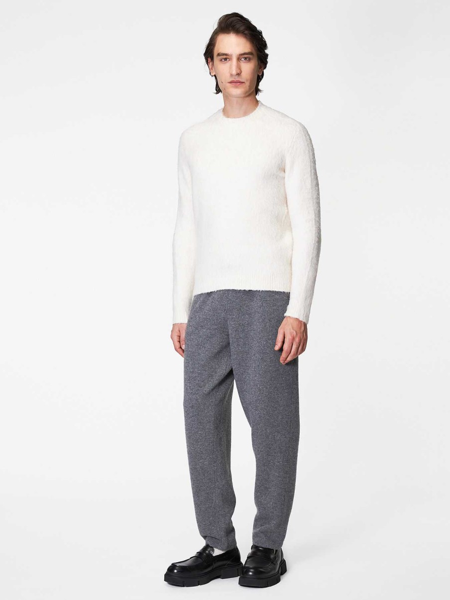 Uomo ROBERTO COLLINA Pantaloni | Joggers In Lana E Cashmere Grigio