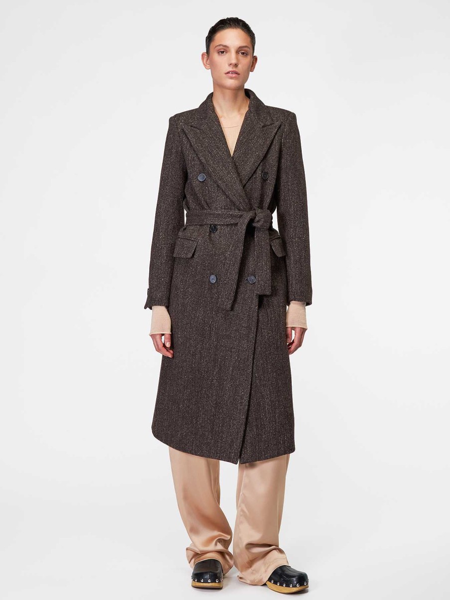 Donna ROBERTO COLLINA Cardigan, Giacche E Cappotti | Cappotto Trench Ebano