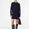 Donna ROBERTO COLLINA Abiti | Minidress Con Maniche Traforate Navy