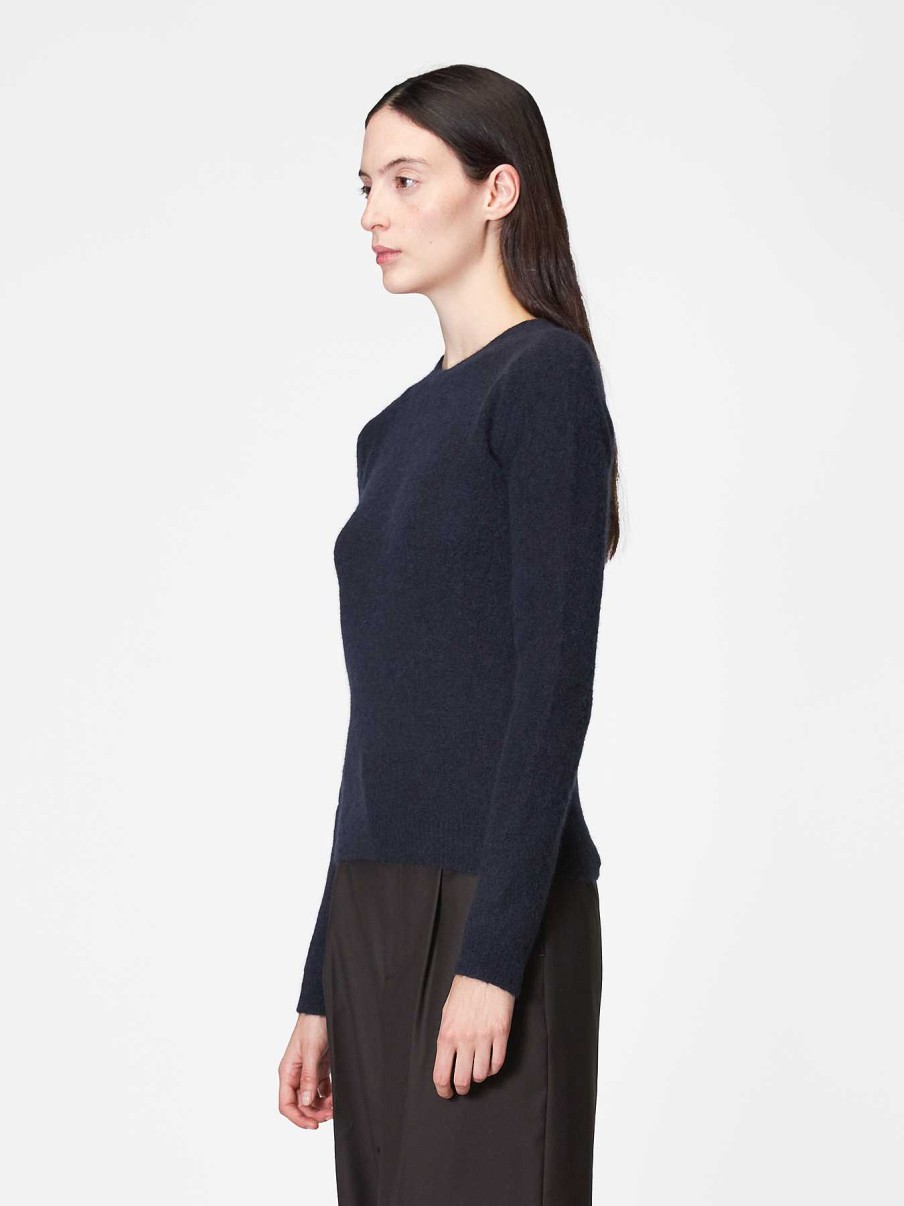 Donna ROBERTO COLLINA Maglieria E Top | Maglia In Cashmere E Seta Navy