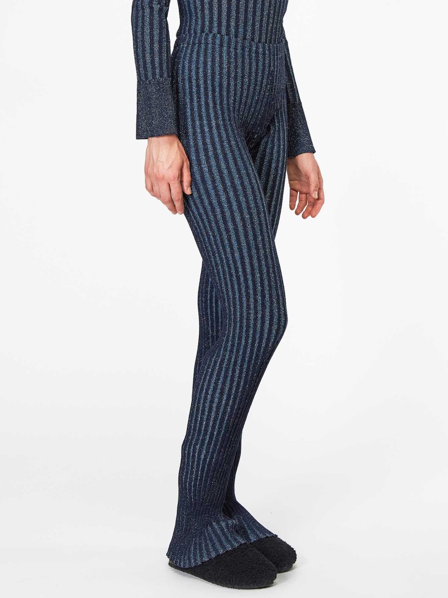 Donna ROBERTO COLLINA Pantaloni | Pantaloni Vanise In Lurex Navy